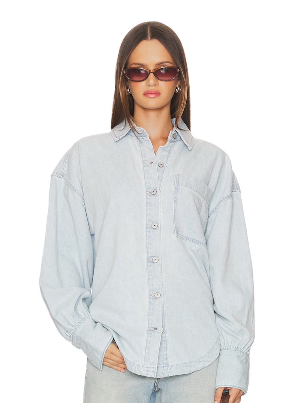 Free people x We The Free Ashley Denim Shirt In Classic Blue